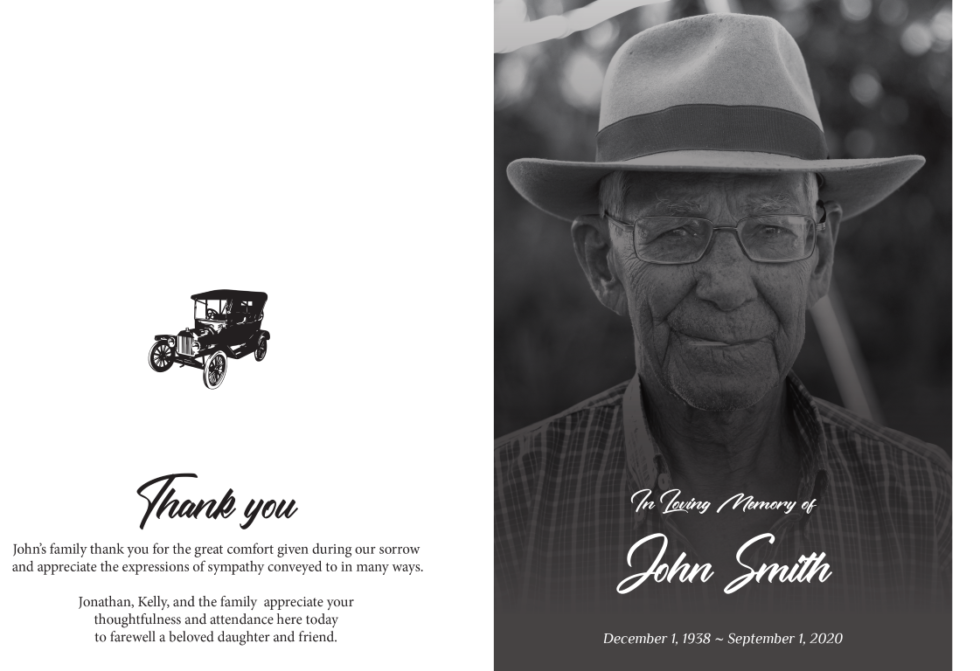 Service Sheets - F Greed & Sons Funerals